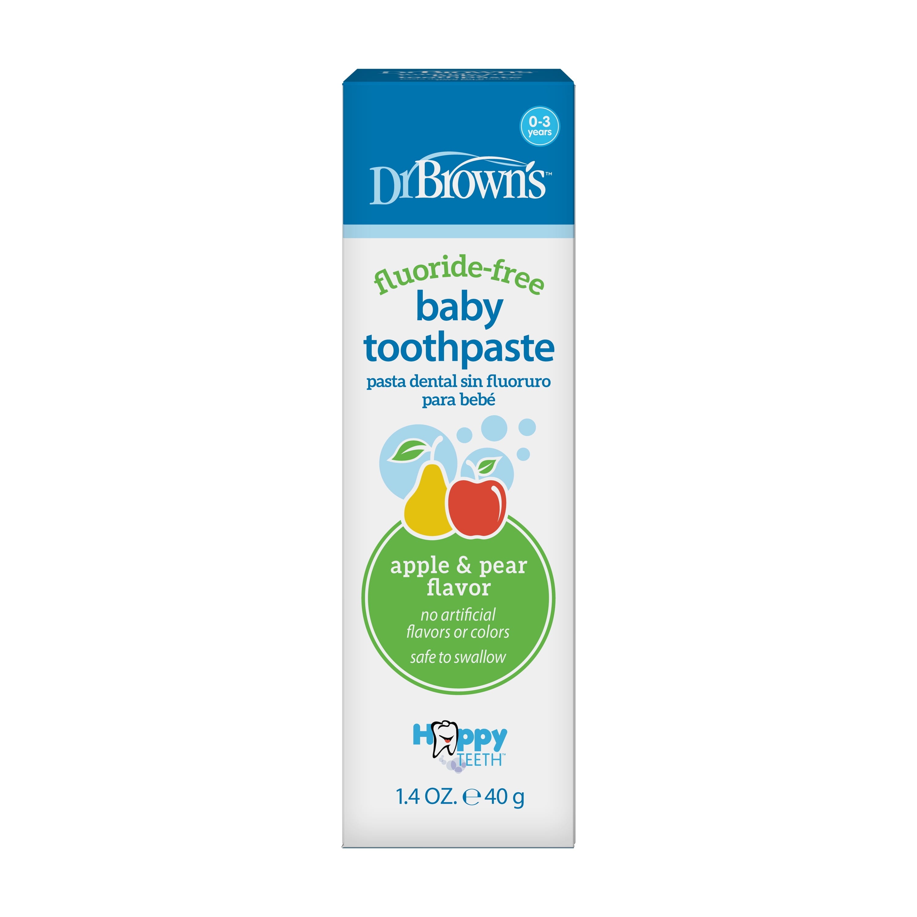 Fluoride-Free Baby Toothpaste, Toddler Oral Care, Apple Pear, 1.4Oz, 0-3 Years, 1 Pack
