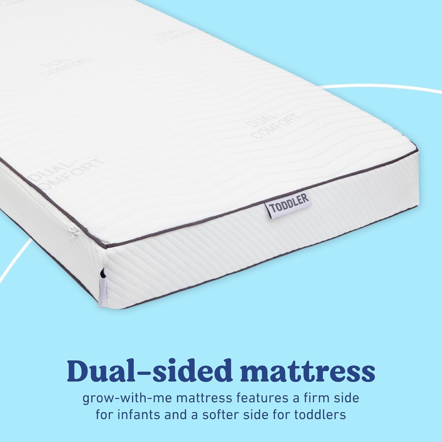 6-Inch Dual-Comfort Crib & Toddler Mattress - GREENGUARD Gold and OEKO-TEX STANDARD 100 Certified, Certipur-Us Certified Foam, 2-Sided Mattress Fits Crib & Toddler Bed, Waterproof Sleep Surface