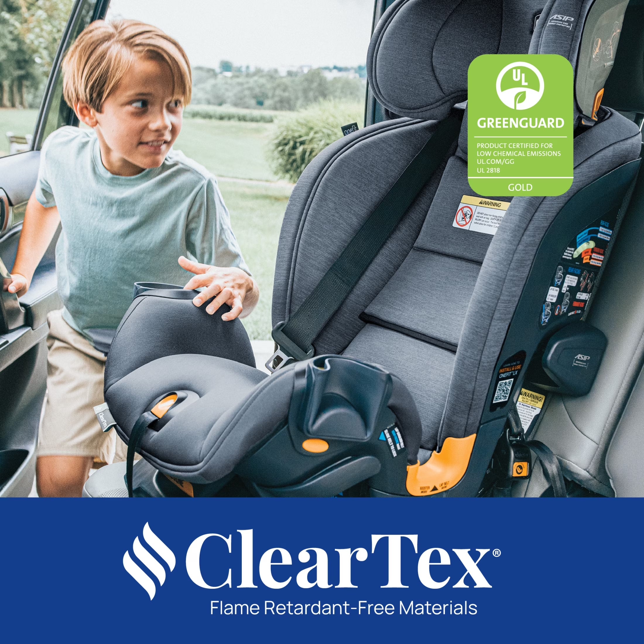 Onefit™ LX Cleartex® All-In-One Convertible Car Seat - Ebony (Black), New