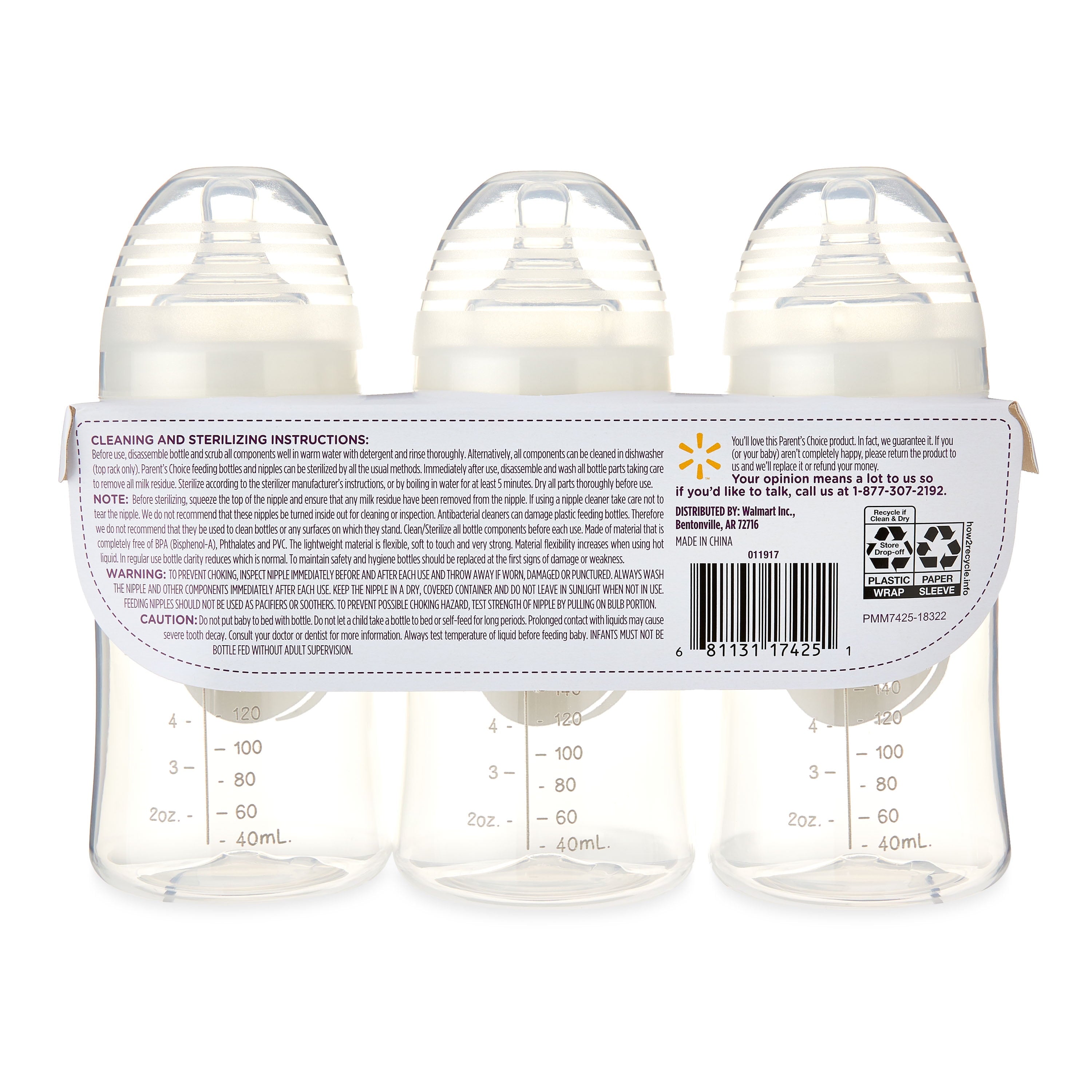 Wide Neck Bottles, 3 Pack, 9 Fl Oz