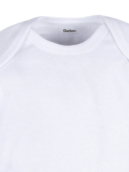 Gerber Gender Neutral Leisure White Long Sleeve Cotton Bodysuit, 3-Pack, Sizes Preemie - 24 Months
