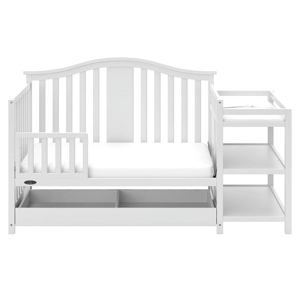 Solano 4-In-1 Convertible Baby Crib and Changer with Drawer, White