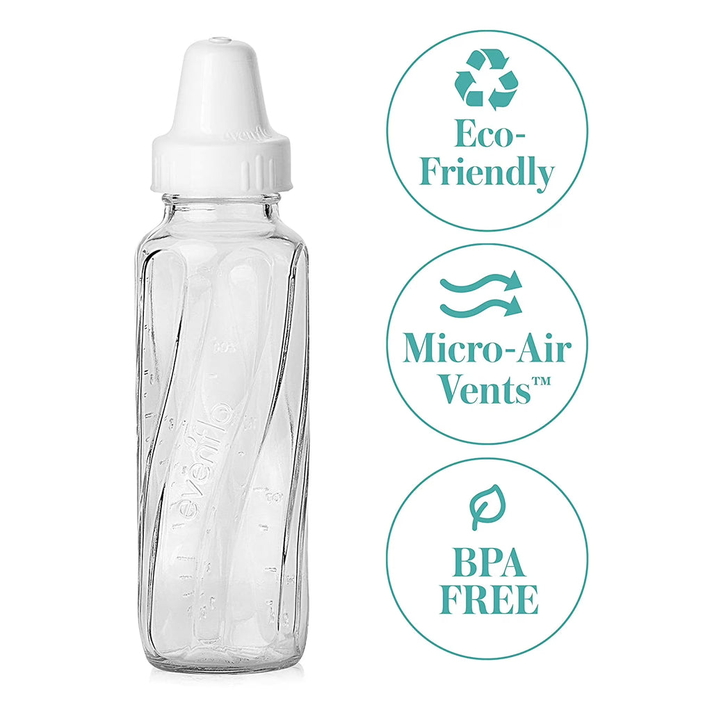Feeding Classic Glass Twist Bottles, 8 Ounce (Pack of 6)