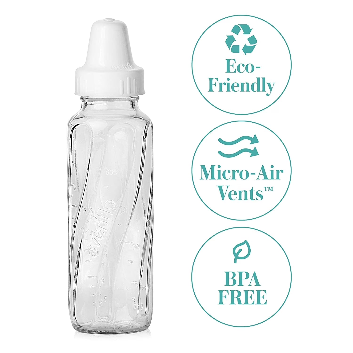 Feeding Classic Glass Twist Bottles, 8 Ounce (Pack of 6)