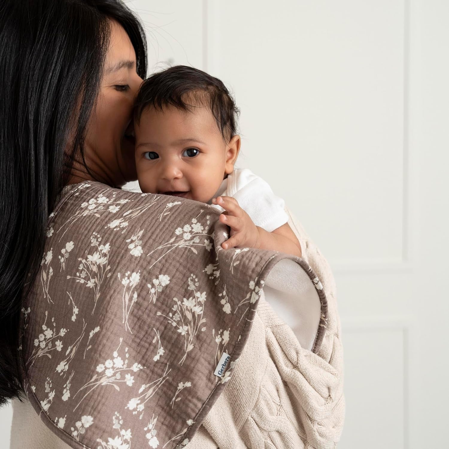 Baby Unisex Muslin Burp Cloths 5-Pack, Multi Pink Floral, Large Size 20" X 10"