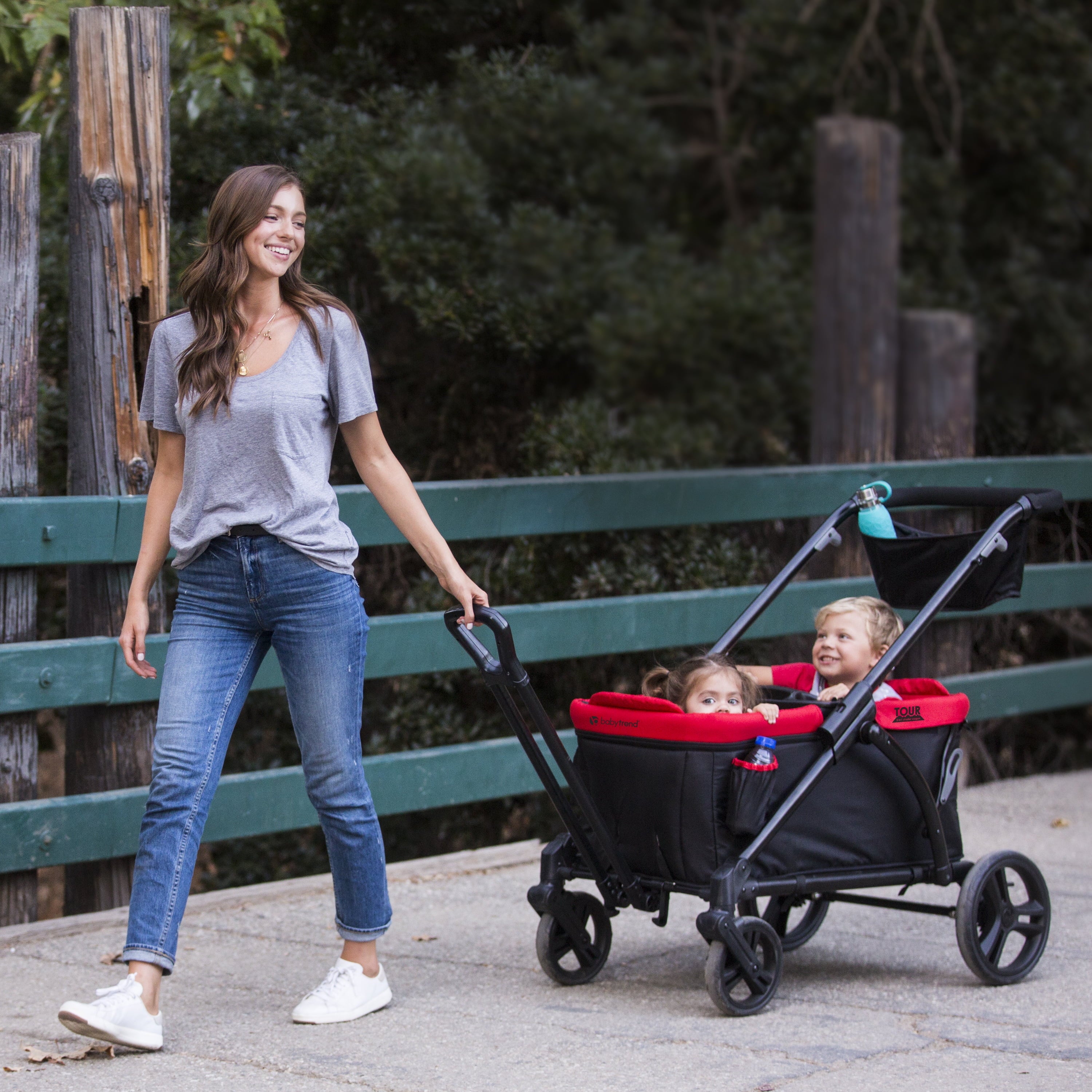 Baby Trend Tour 2-In-1 Stroller Wagon - Mars Red - Red
