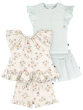 by Gerber Toddler Girl Organic Top and Short Outfit Sets, 4-Piece, Sizes 12 Monts - 5T