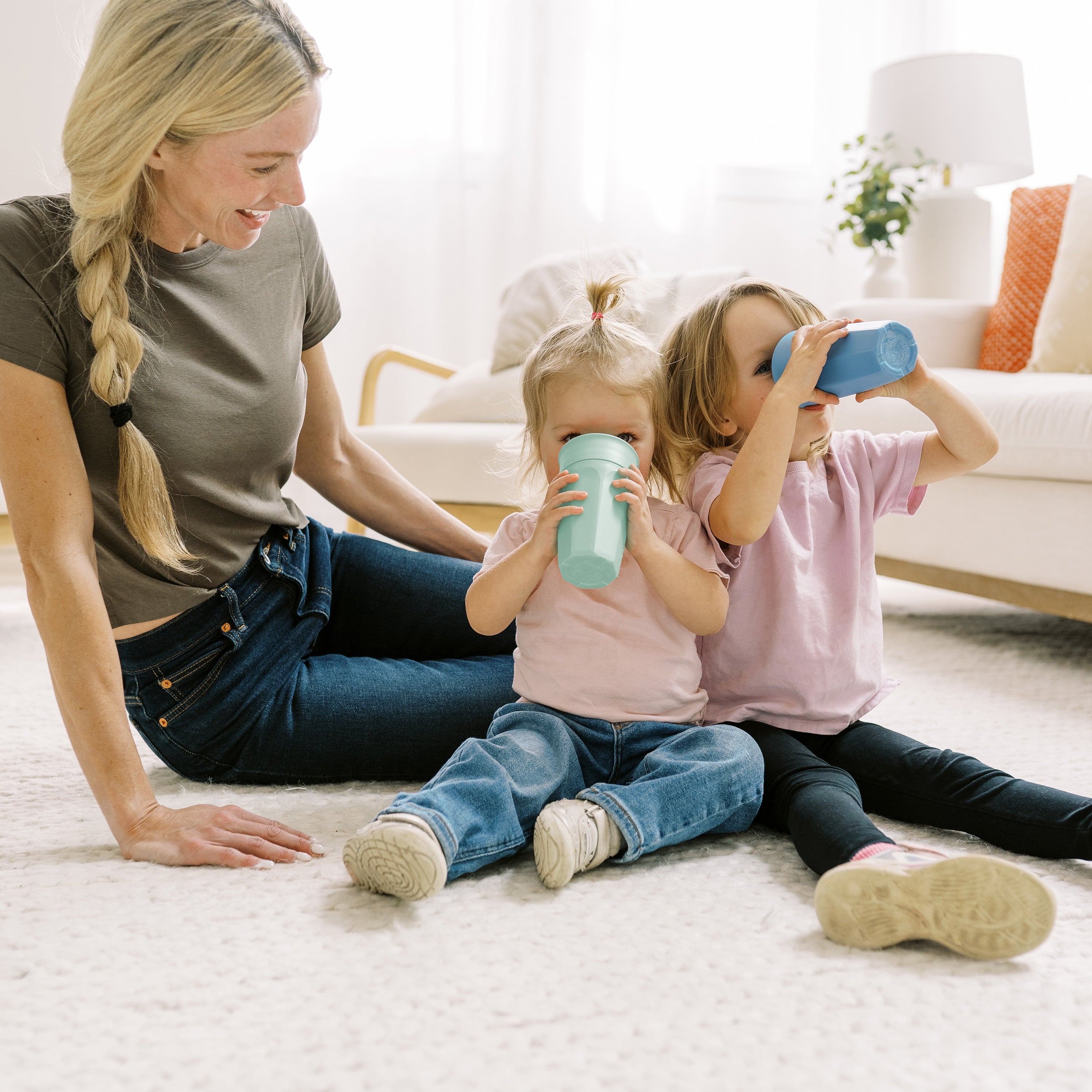 Milestones Cheers 360 Training Cup for Toddler/Baby, Leak-Free, Blue/Aqua, 10 Oz, 9M+, 2-Pack