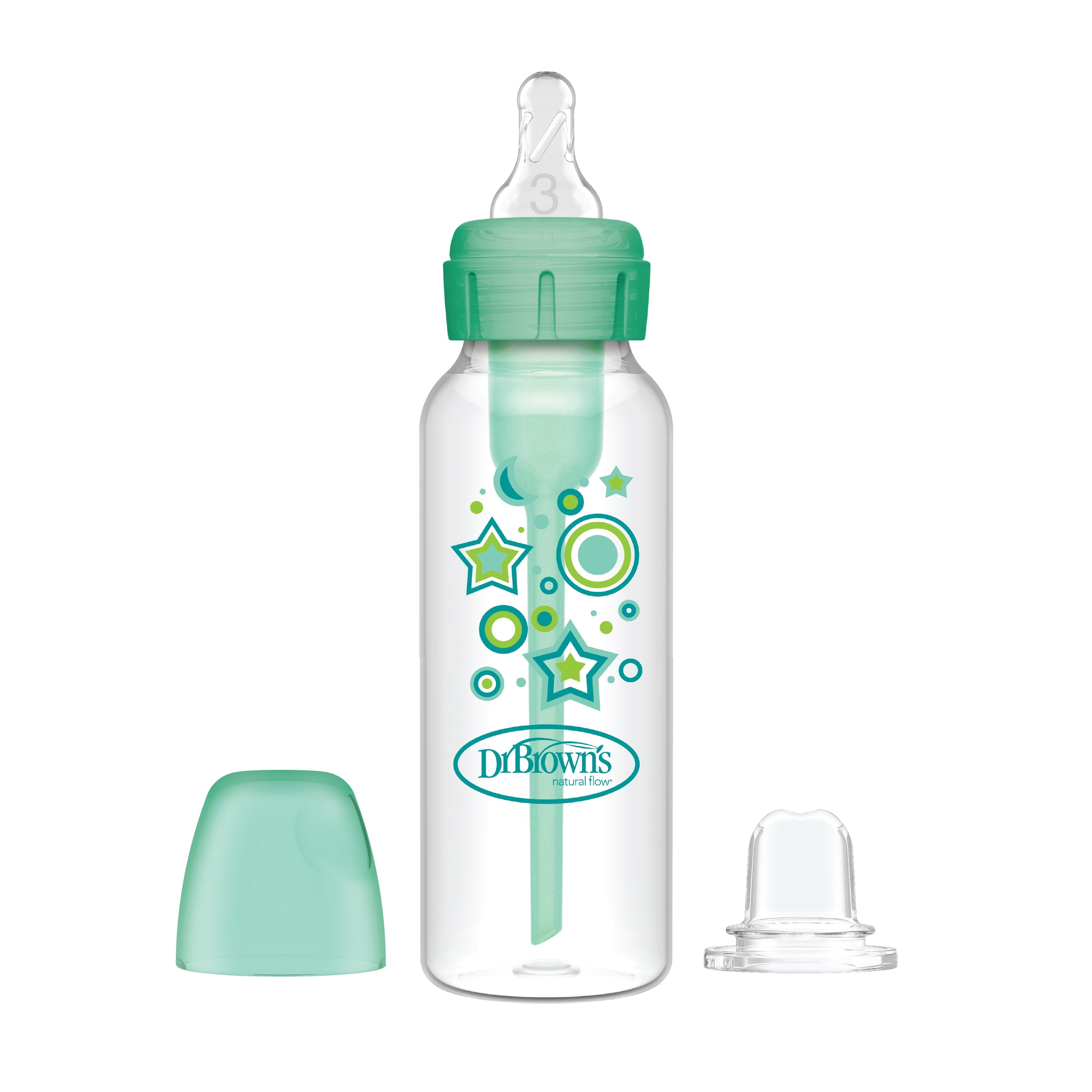 Anti-Colic Options+ Narrow Sippy Bottle Starter Kit, 8Oz/250Ml, Green, BPA Free, 6M+