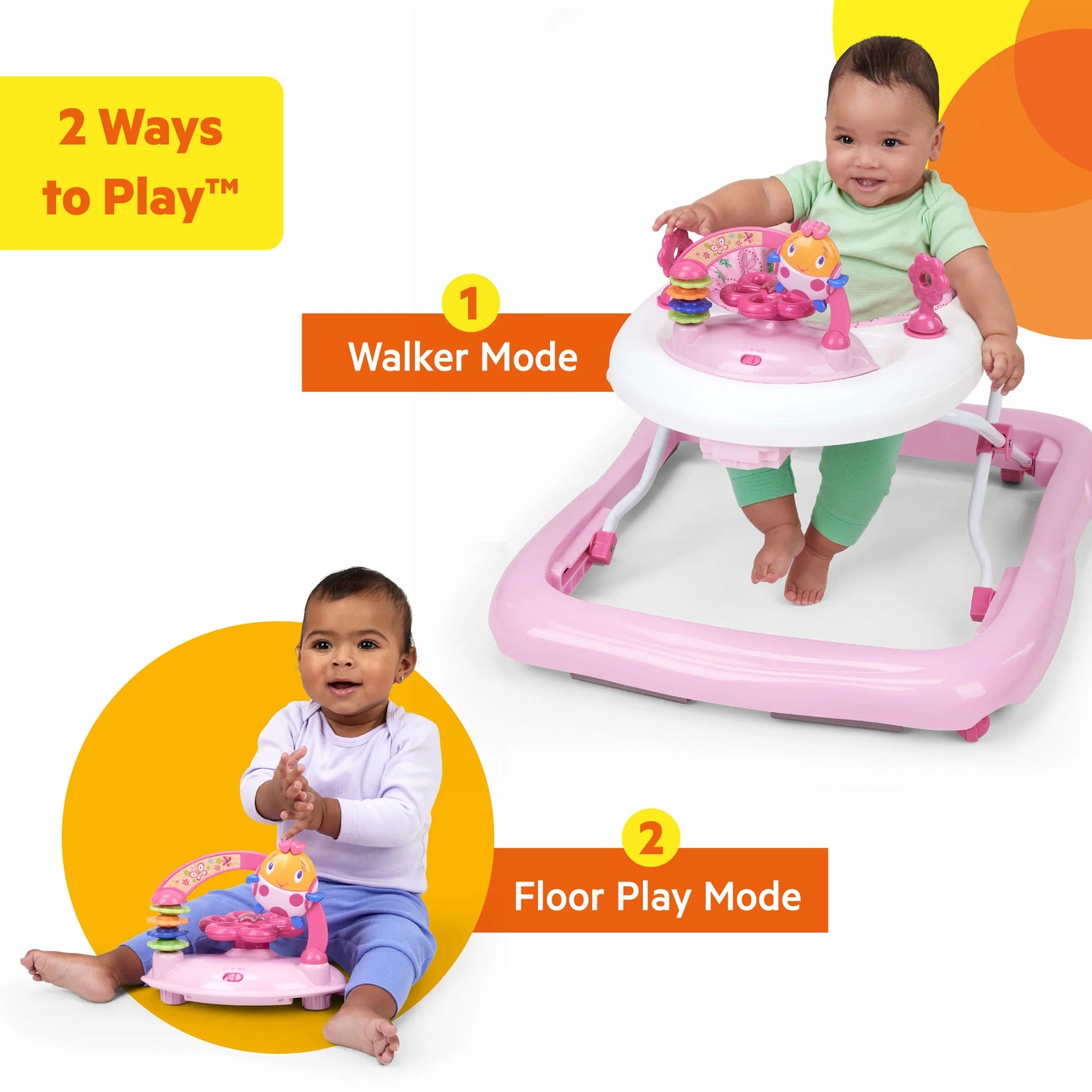 Adjustable Baby Walker with Activity Station, Juneberry