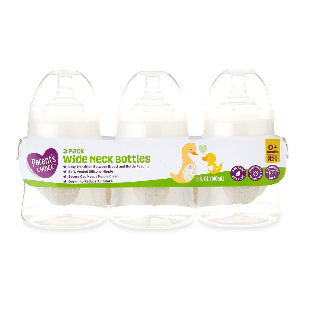 Wide Neck Bottles, 3 Pack, 5 Fl Oz