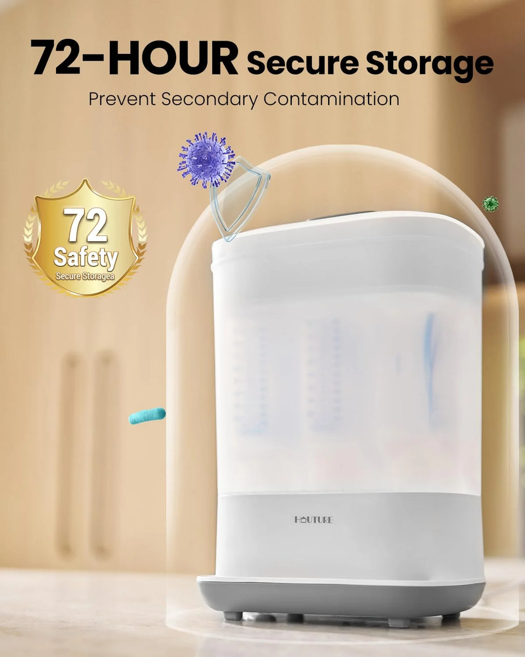 Bottle Sterilizer and Dryer, 6-In-1 Electric Steam Sterilizer for Baby Bottles & Accessories