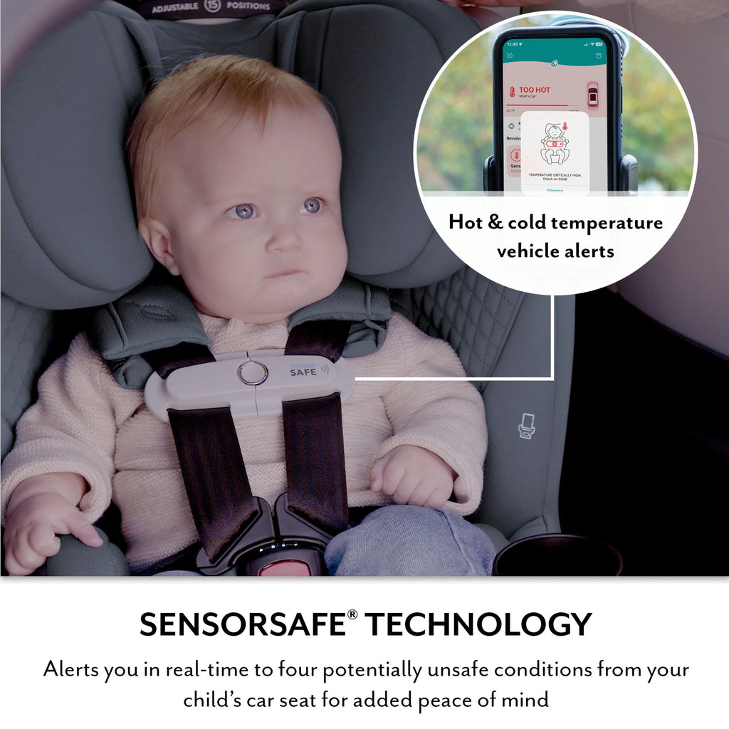 Revolve360 Slim 2-In-1 Rotating Car Seat with Green & Gentle Fabric (Flint)