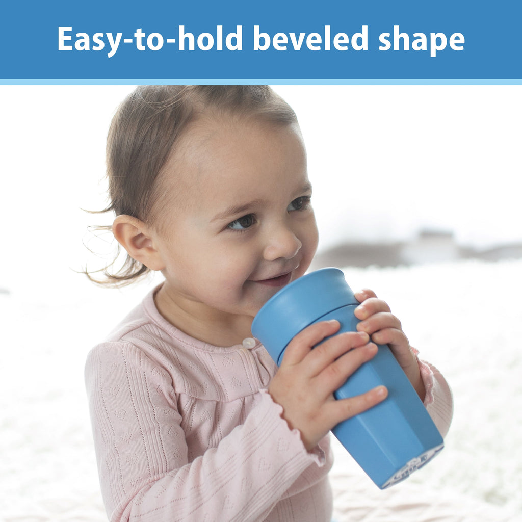 Milestones Cheers 360 Training Cup for Toddler/Baby, Leak-Free, Blue/Aqua, 10 Oz, 9M+, 2-Pack