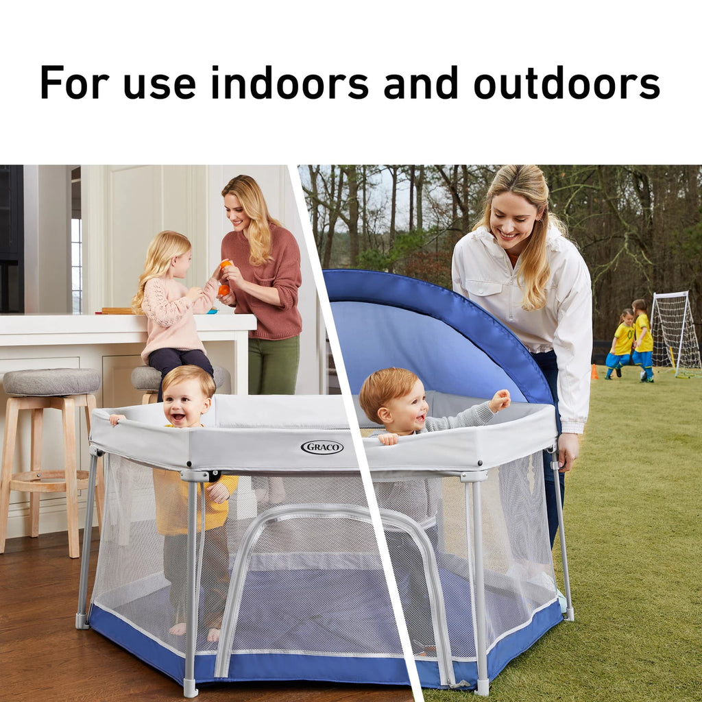 Pack 'N Play Litetraveler LX Playard, Outdoor and Indoor Use, Canyon, Blue, Unisex, 6 Panels