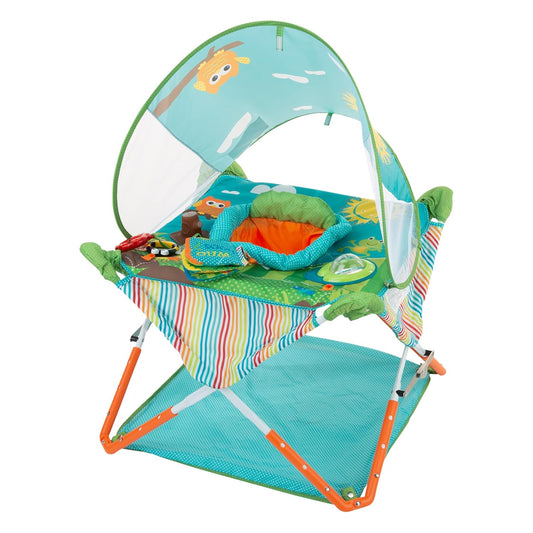 , Pop 'N Jump SE Portable Baby Activity Center, Indoor Outdoor Use, Lightweight, Carrying Bag, Canopy, 6-12 Months (Sweets)