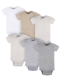 Baby Neutral 6-Pack Short Sleeve Bodysuits, Sizes Preemie - 24 Months