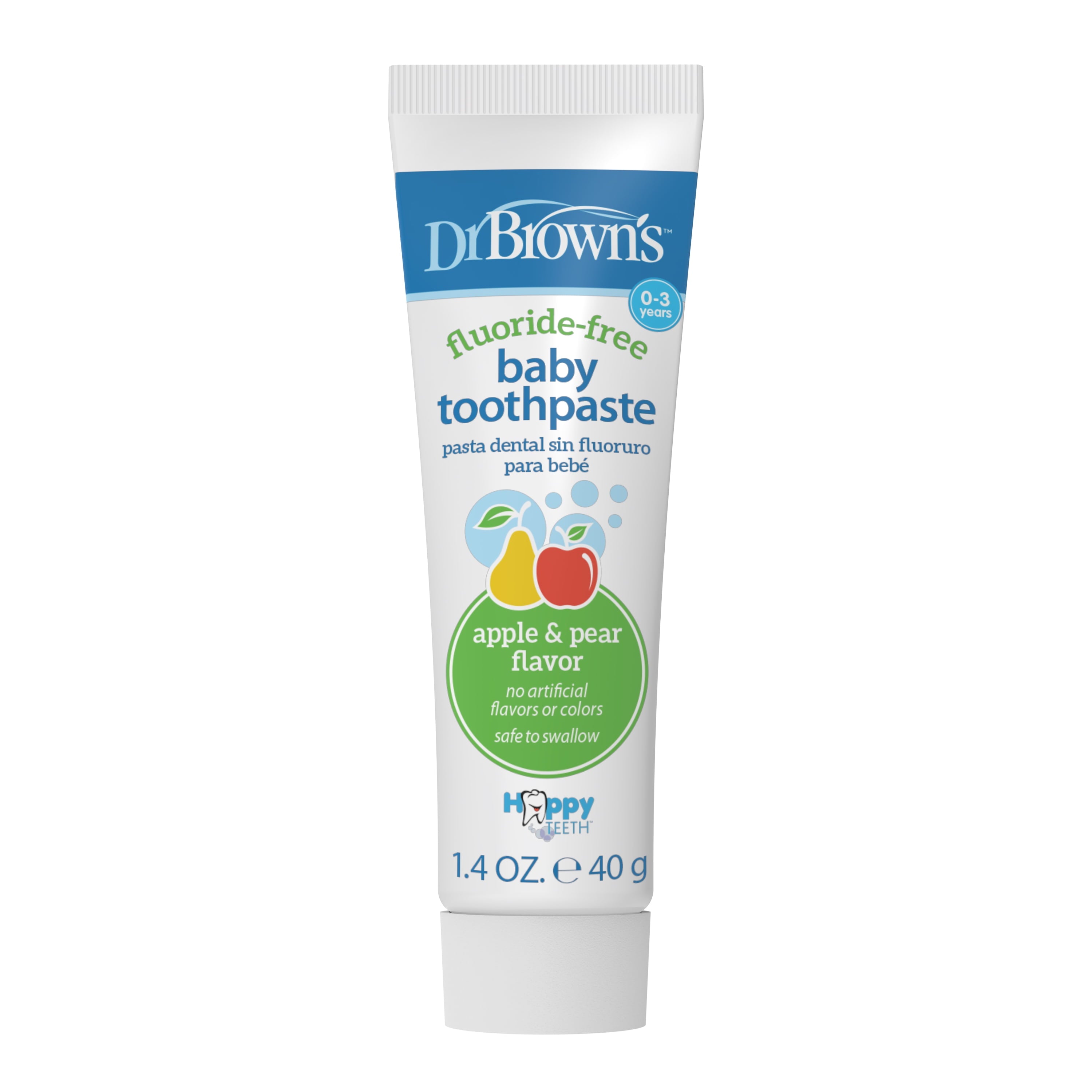 Fluoride-Free Baby Toothpaste, Toddler Oral Care, Apple Pear, 1.4Oz, 0-3 Years, 1 Pack