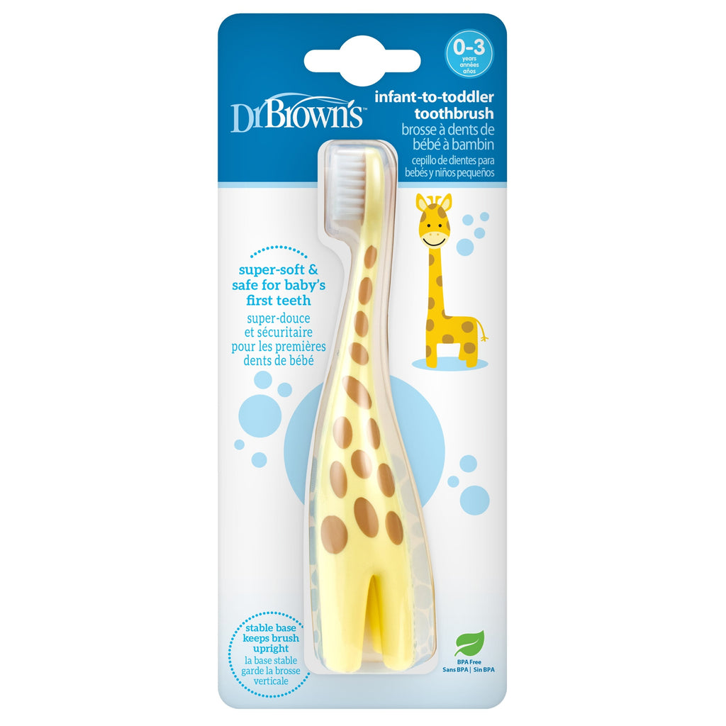 Infant-To-Toddler Training Toothbrush, Soft for Baby'S First Teeth, Giraffe, 0-3 Years