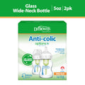 Anti-Colic Options+ Wide-Neck Glass Baby Bottle, 5Oz, Slow Flow Nipple, BPA Free, 0M+, 2-Pack