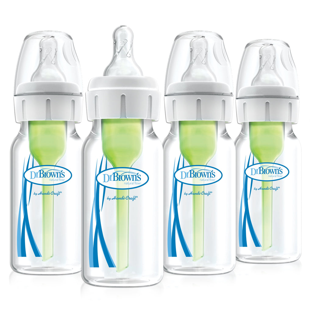 Natural Flow Options+ Anti-Colic Baby Bottle, Narrow, 4 Oz, 4 PK