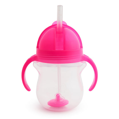 Munchkin® Any Angle™ Weighted Flexi-Straw Trainer Sippy Cup with Click Lock™ Lid, 7 Oz, Pink, Unisex