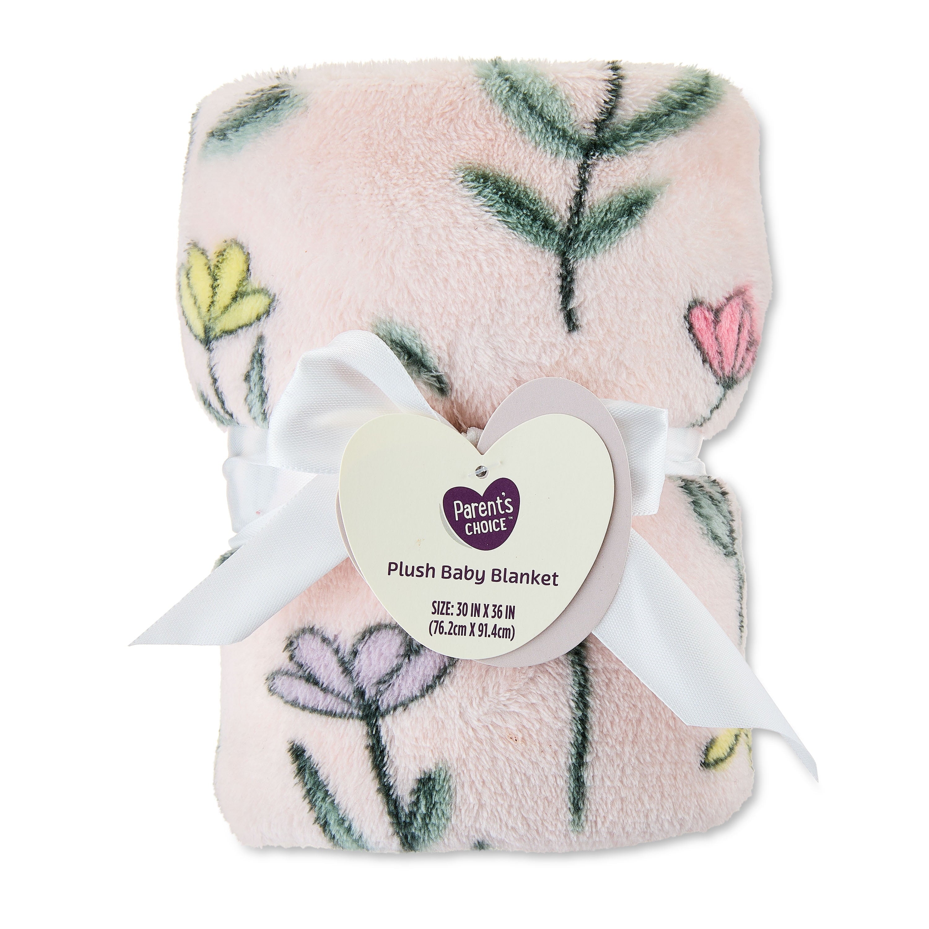 Floral Plush Baby Blanket - Multicolor, 30 in X 36 In