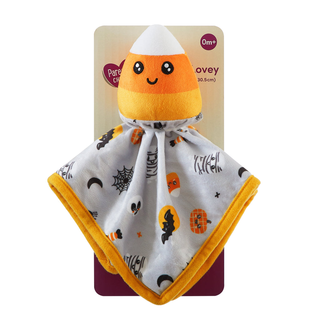 12" X 12" Halloween Lovey Security Blanket, Gray