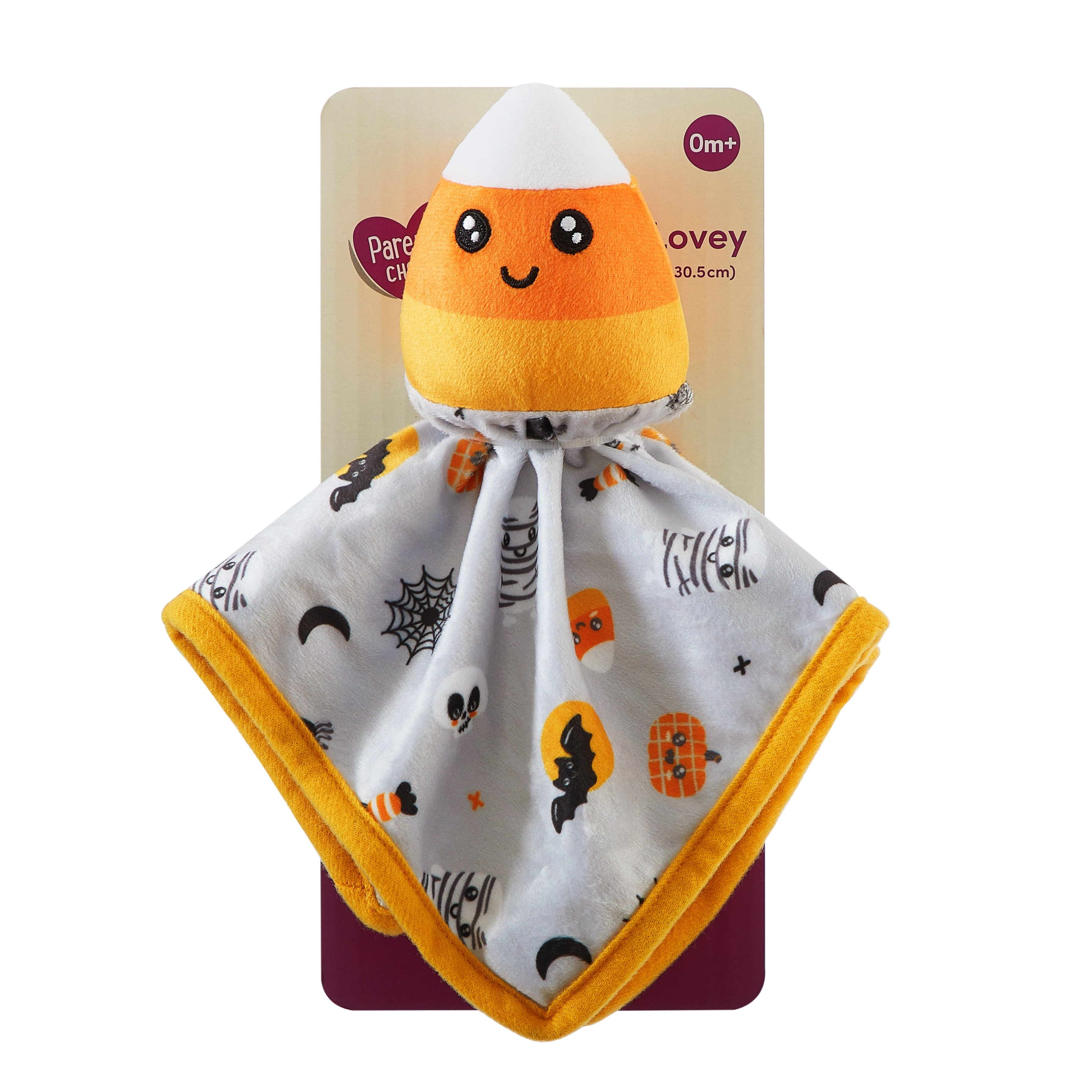 12" X 12" Halloween Lovey Security Blanket, Gray