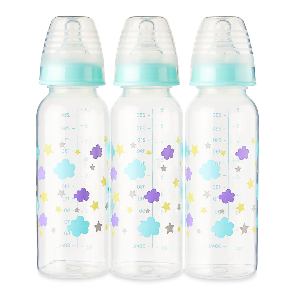 Bottle, Newborns, Unisex, Cloud Print, 3 Pack, 9 Fl Oz
