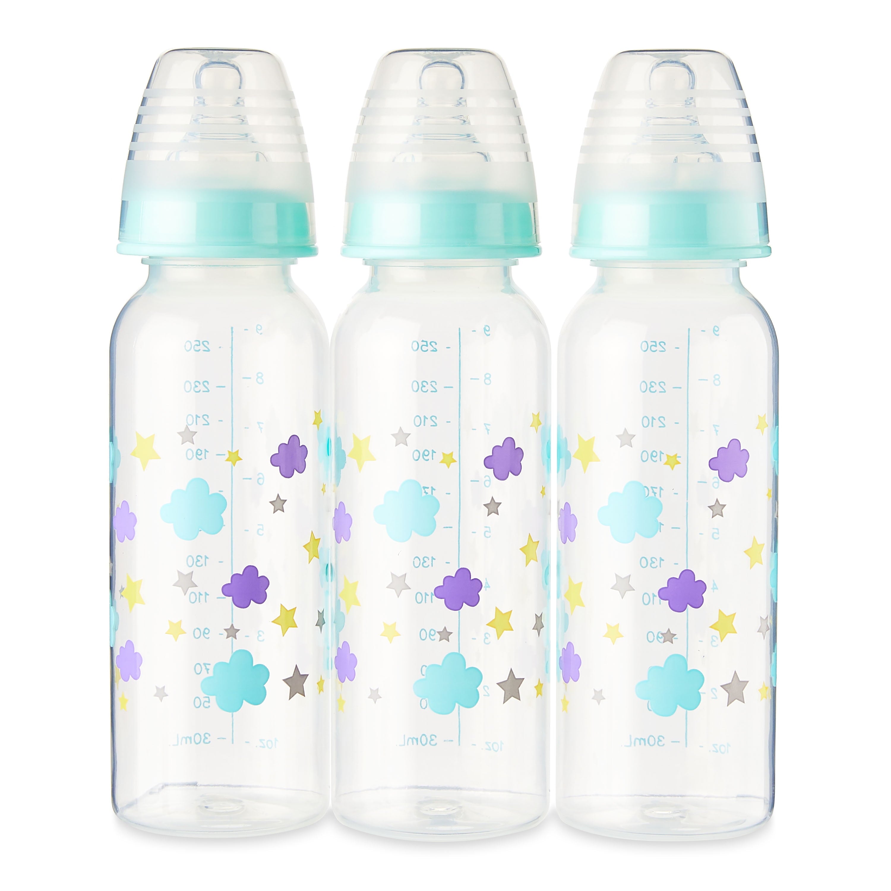 Bottle, Newborns, Unisex, Cloud Print, 3 Pack, 9 Fl Oz
