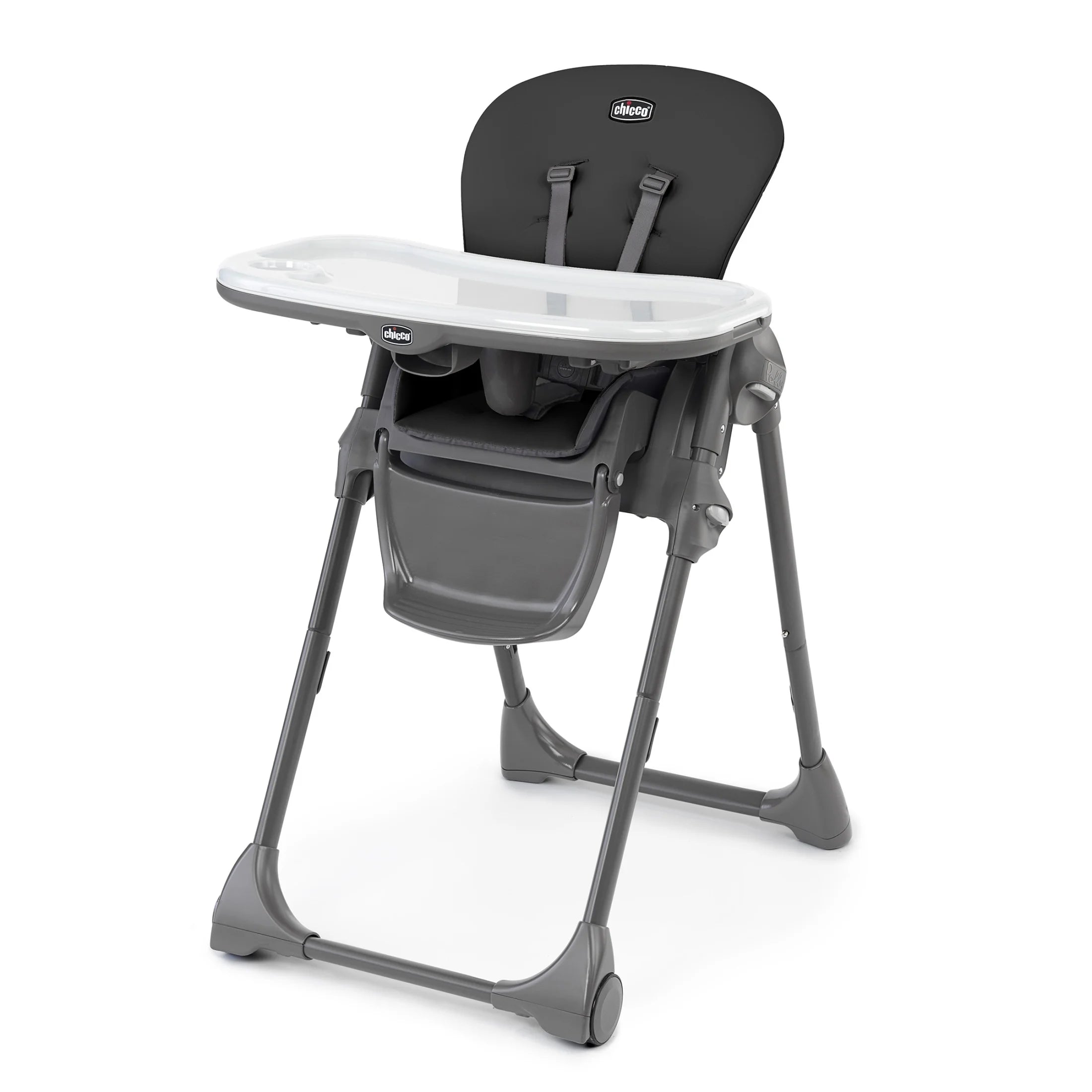 Polly Space-Saving Fold Easy Clean Highchair - Black (Black), New
