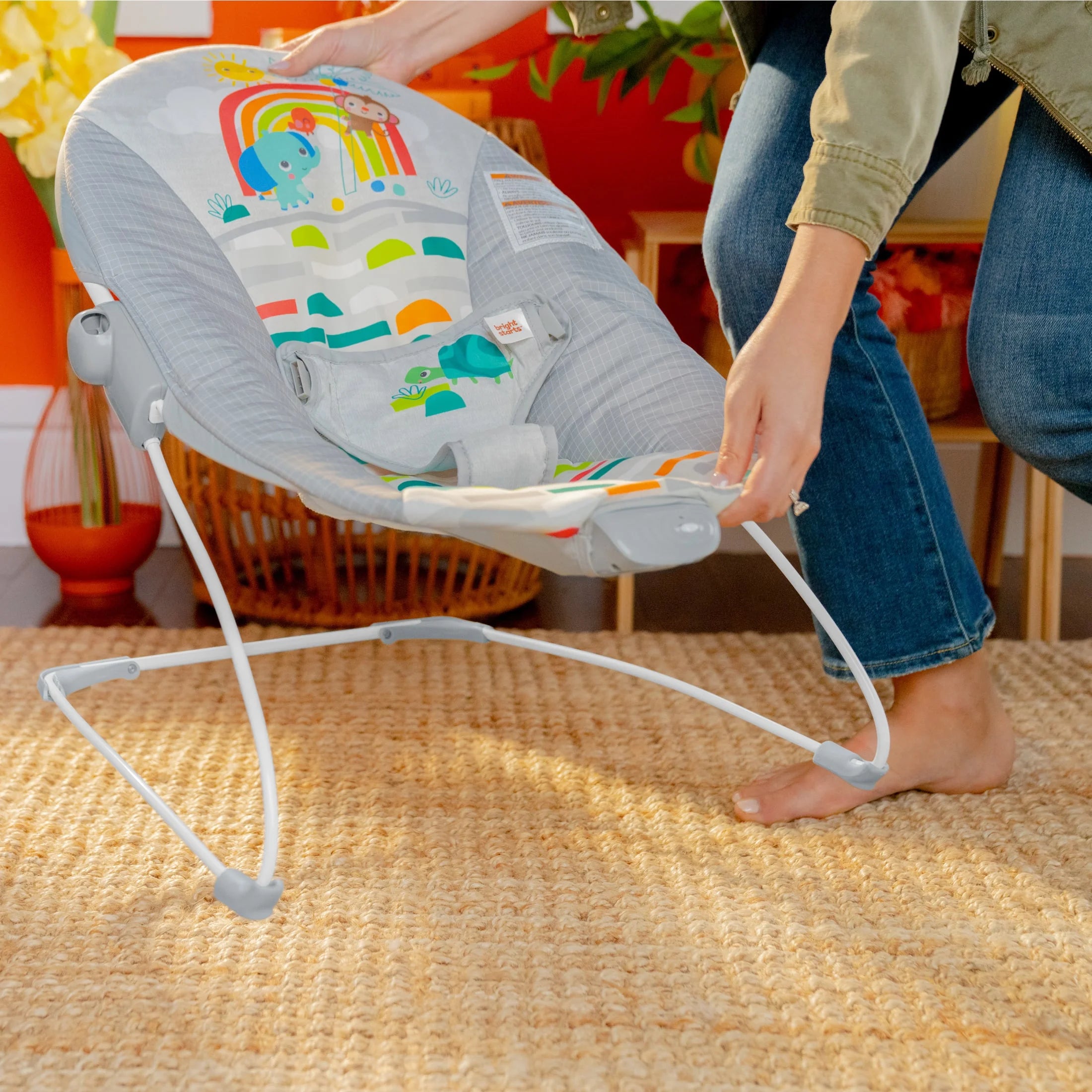 Playful Paradise Vibrating Baby Bouncer, Self Bounce, Unisex, Newborn +