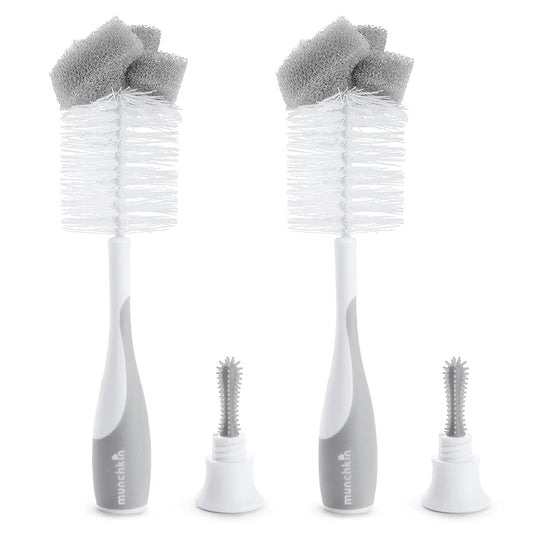 Munchkin® Sponge™ Bottle Brush, Gray, 2 Pack, Unisex
