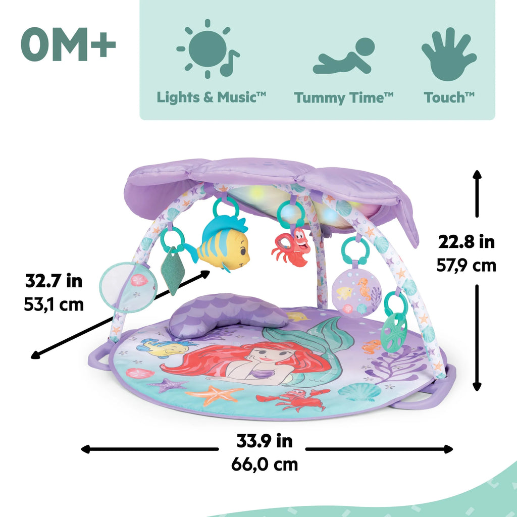Disney Baby the Little Mermaid Baby Activity Gym & Play Mat with Tummy Time Pillow by