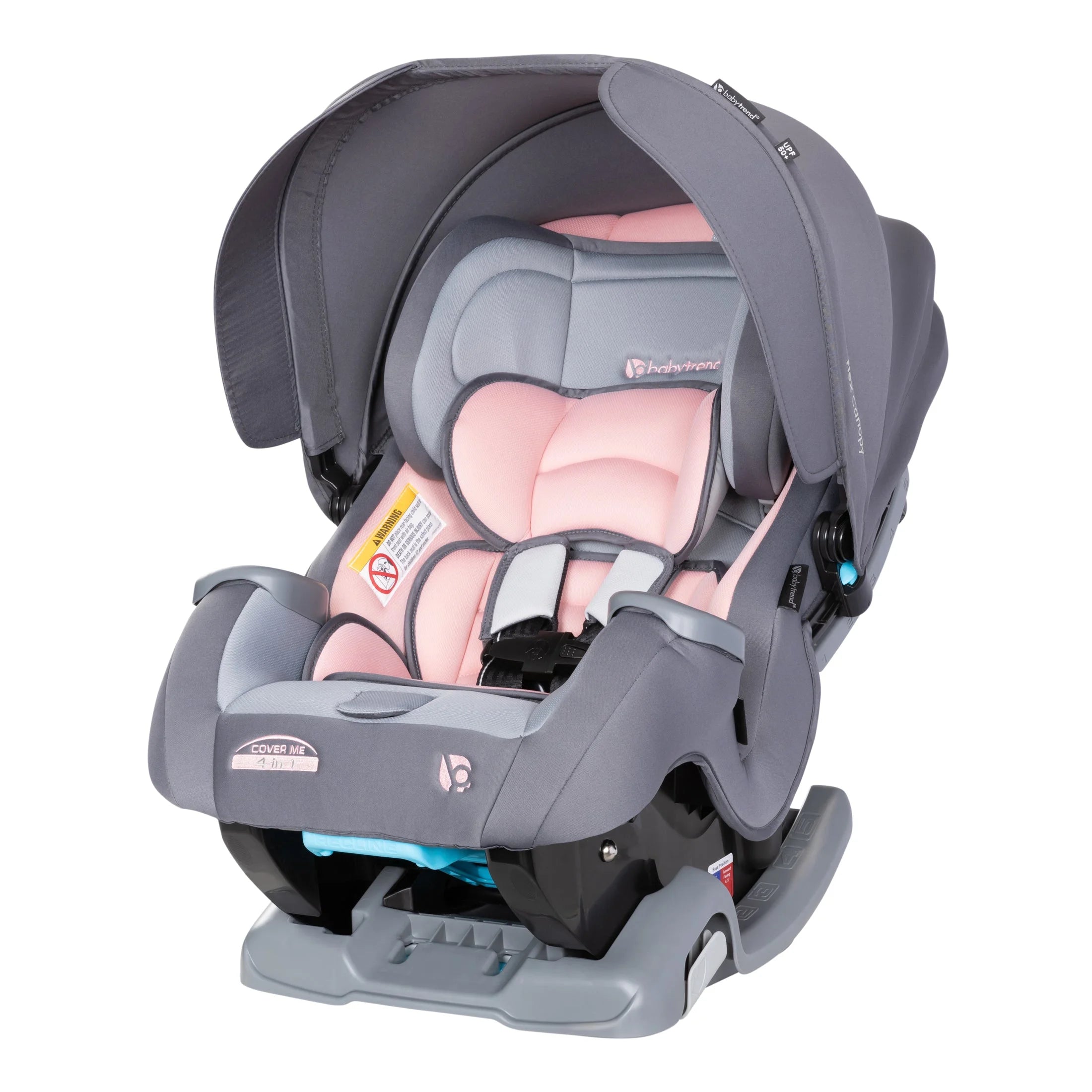 Baby Trend Cover Me 4 in 1 Convertible Car Seat W/Canopy, Desert Pink