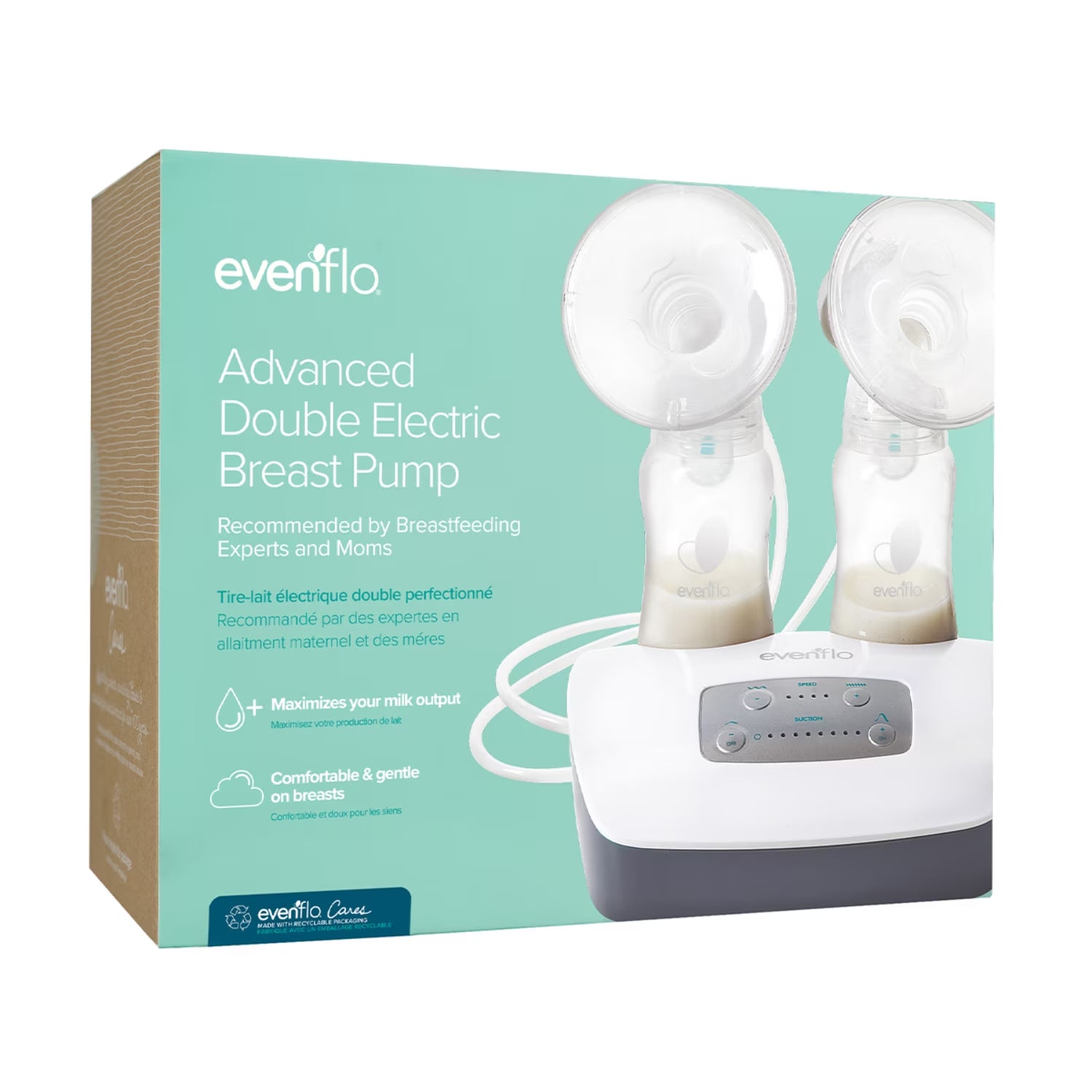 Advanced Double Electric Breast Pump with Breastshields and Milk Storage Bottles, Lightweight