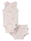 by Gerber Baby Neutral Viscose Sleeveless Bodysuit and Short Outfit Set, 2-Piece, Sizes Newborn - 12 Months