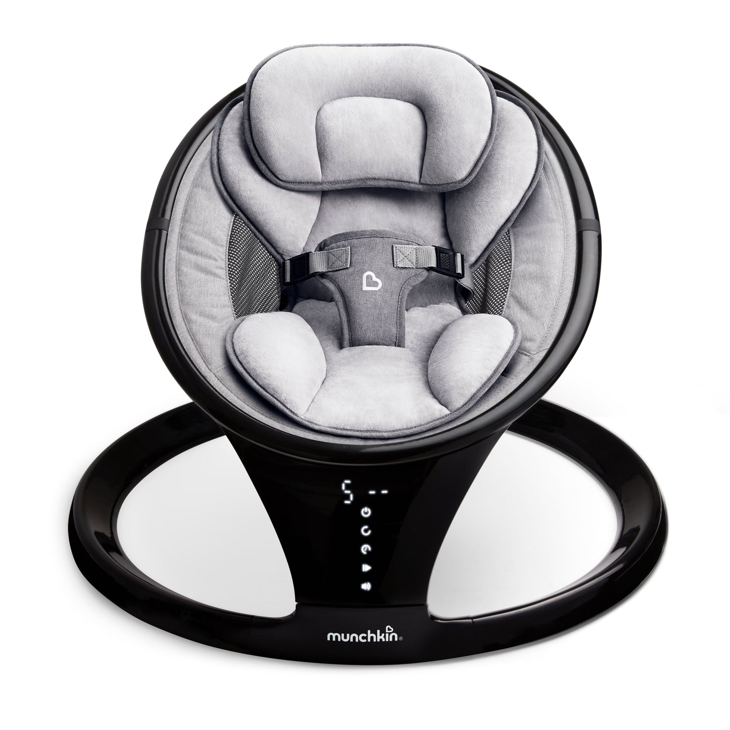 Munchkin® Bluetooth Enabled Infant Baby Swing, 5 Ranges of Motion, Black, Unisex