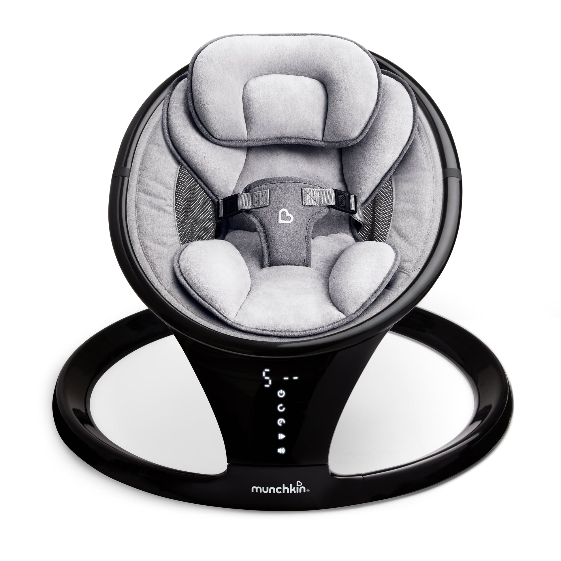 Munchkin® Bluetooth Enabled Infant Baby Swing, 5 Ranges of Motion, Black, Unisex