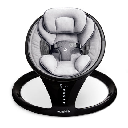 Munchkin® Bluetooth Enabled Infant Baby Swing, 5 Ranges of Motion, Black, Unisex