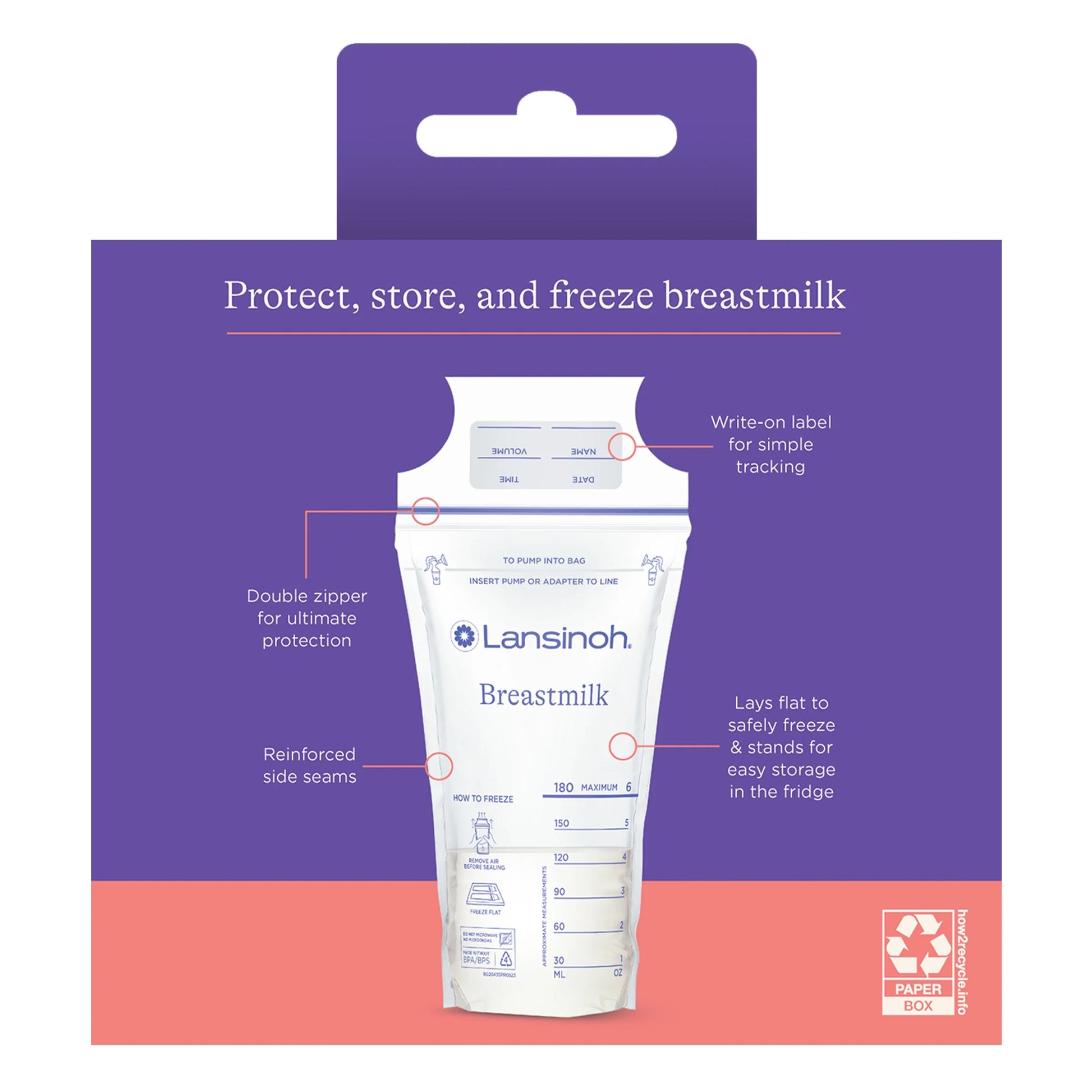 (3 Pack)  Breastmilk Storage Bags, 100 Count, Fast Freeze & Thaw, 6 Oz