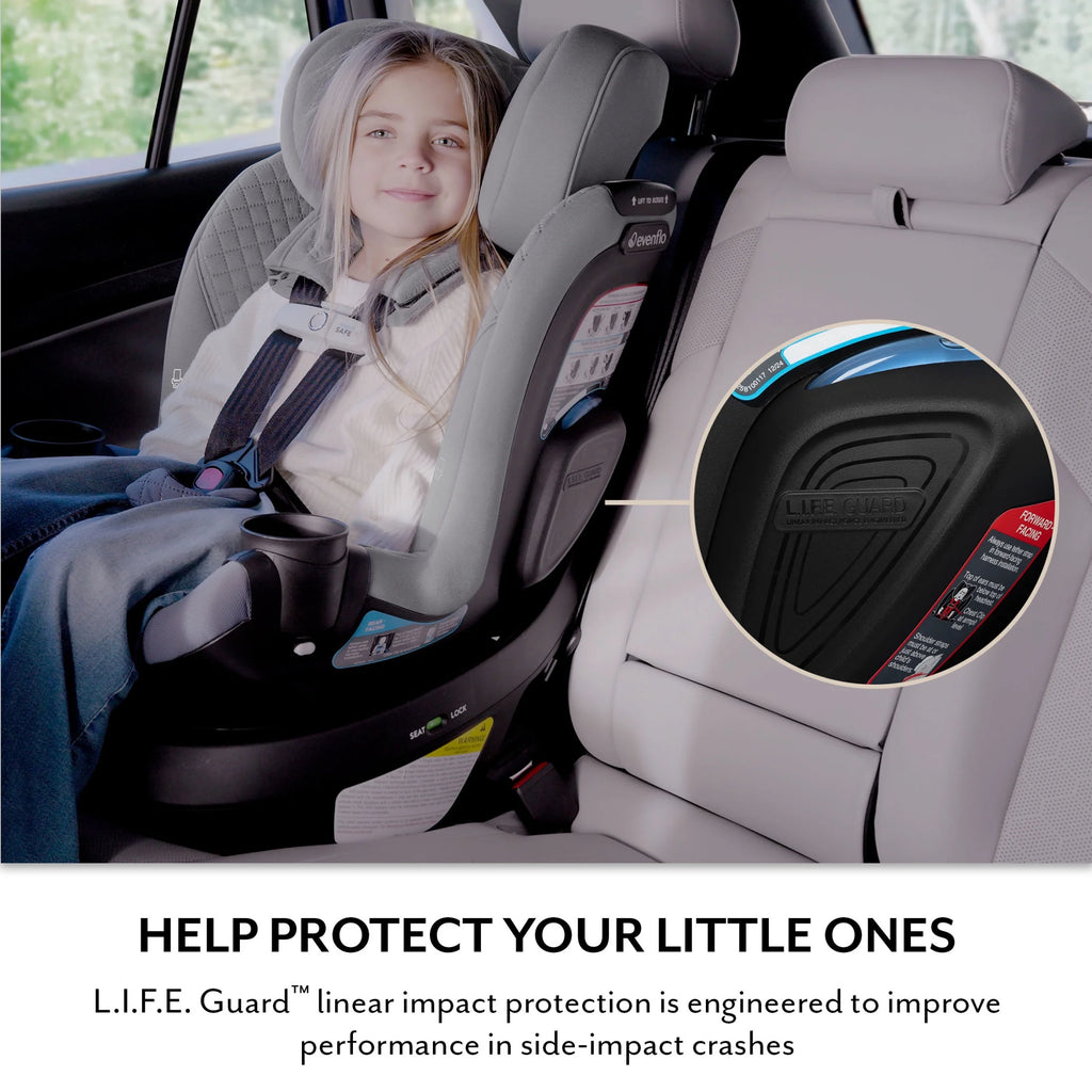 Revolve360 Slim 2-In-1 Rotating Car Seat with Green & Gentle Fabric (Flint)
