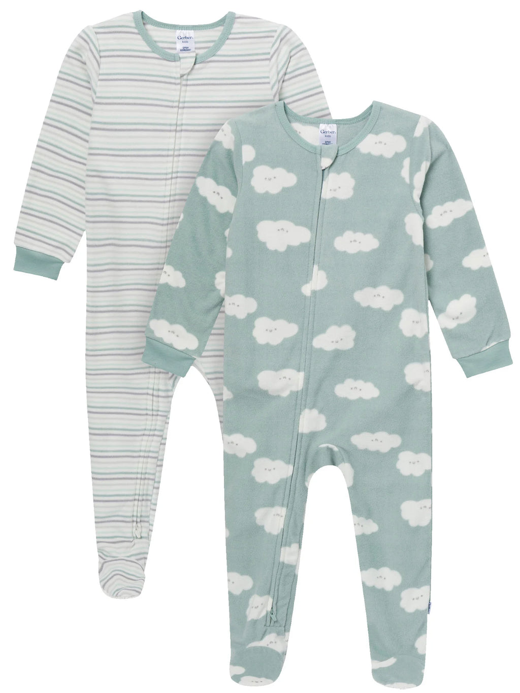 Baby and Toddler Neutral Microfleece Blanket Sleeper Pajamas, 2-Pack, Sizes 0/3 Months - 5T