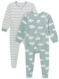 Baby and Toddler Neutral Microfleece Blanket Sleeper Pajamas, 2-Pack, Sizes 0/3 Months - 5T