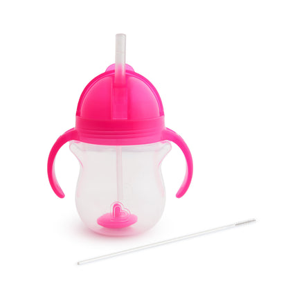 Munchkin® Any Angle™ Weighted Flexi-Straw Trainer Sippy Cup with Click Lock™ Lid, 7 Oz, Pink, Unisex