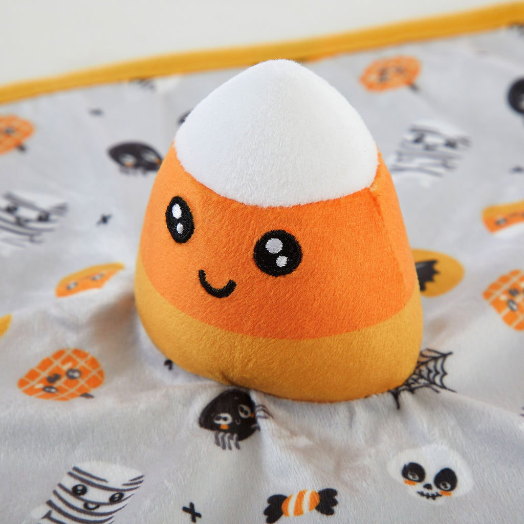 12" X 12" Halloween Lovey Security Blanket, Gray