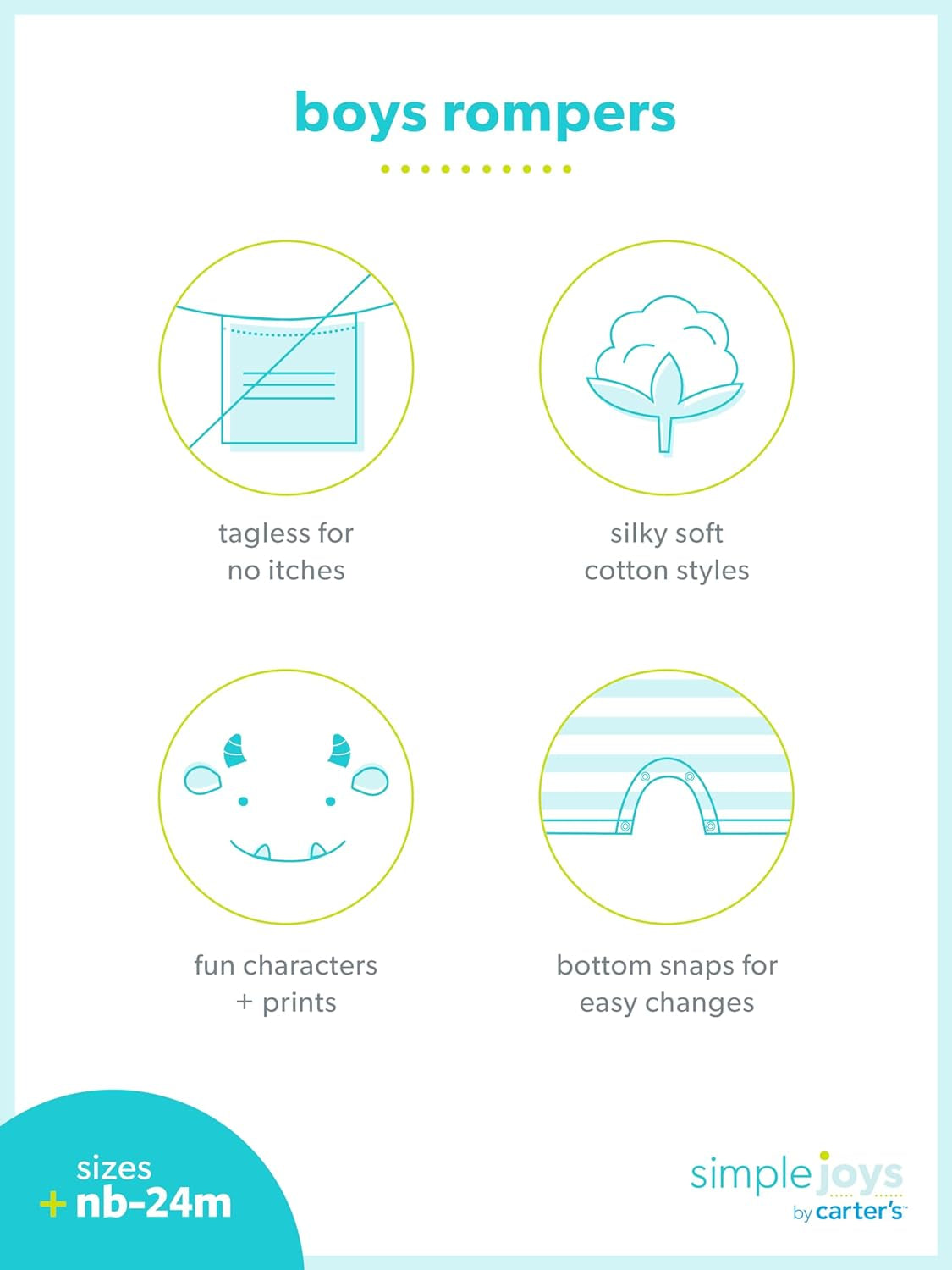 Baby-Boys 3-Pack Rompers