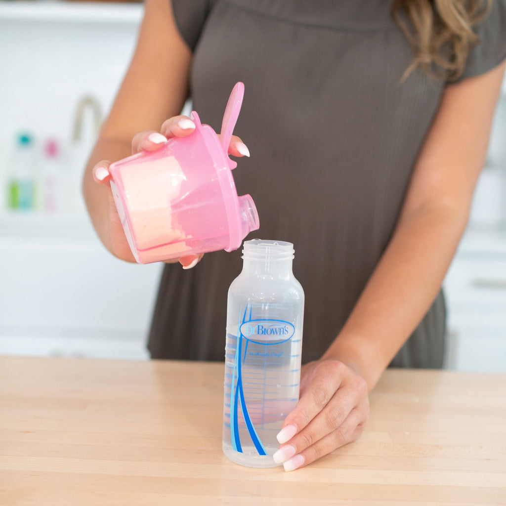 Baby Formula Dispenser with Snap-On Lid Travel Lid, Pink, 27 Oz, 1 Pack