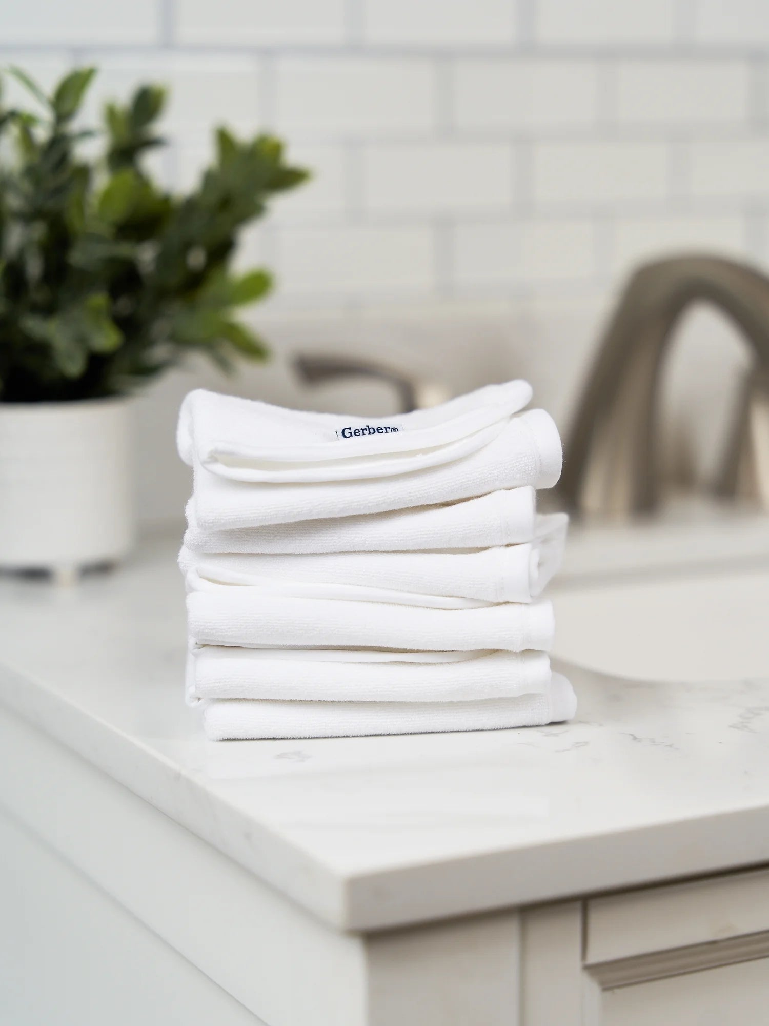 Baby Neutral White Absorbent Knit Terry Washcloth, 6-Pack, One Size